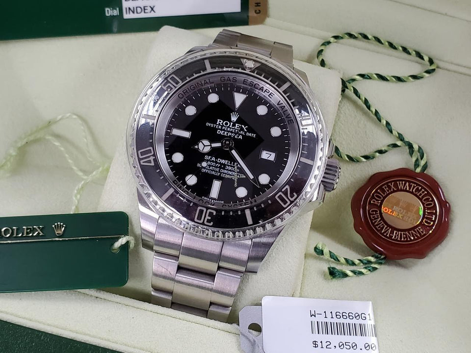 Rolex DEEPSEA SEA-DWELLER Submariner Date MK1 Black 1st Edition Full Set Box Papers Tags