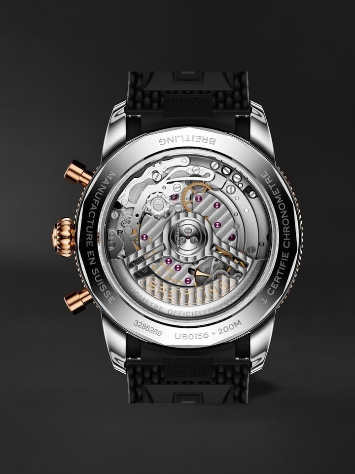 Breitling Ocean Culture Series B01 Chronograph Watch 42mm UB0156 H11 B1 S1 Red Gold / Blk bezel