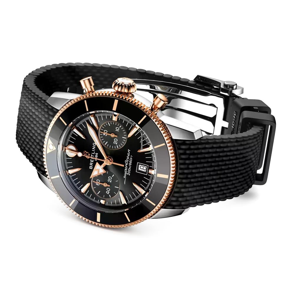 Breitling Ocean Culture Series B01 Chronograph Watch 42mm UB0156 H11 B1 S1 Red Gold / Blk bezel
