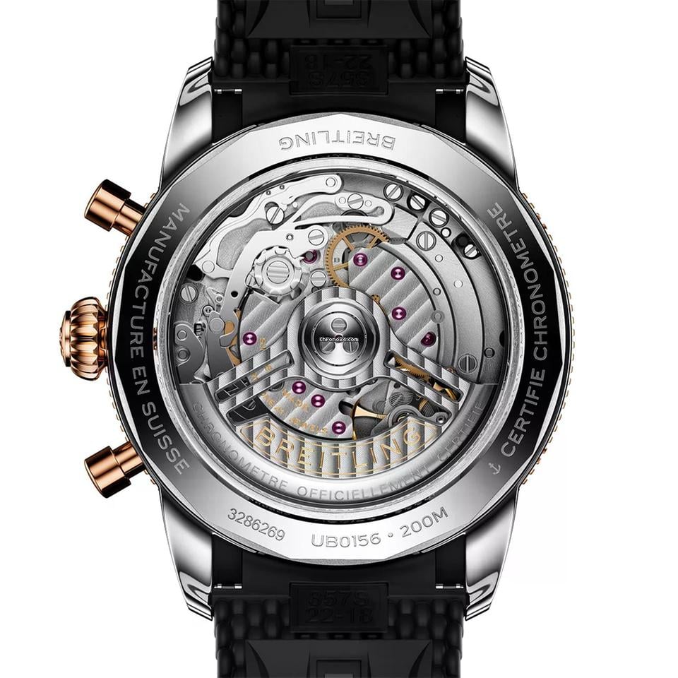 Breitling Ocean Culture Series B01 Chronograph Watch 42mm UB0156 H11 B1 S1 Red Gold / Blk bezel