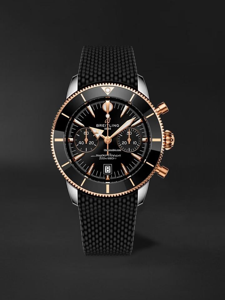 Breitling Ocean Culture Series B01 Chronograph Watch 42mm UB0156 H11 B1 S1 Red Gold / Blk bezel