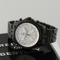 Breitling Bentley 6.75 Motors 6.75 Speed Sport 'Silver Storm' Black Steel Bespoke Special Edition A44362 Full Set - Bespoke Pure Black Physical Vapor Deposition Rare