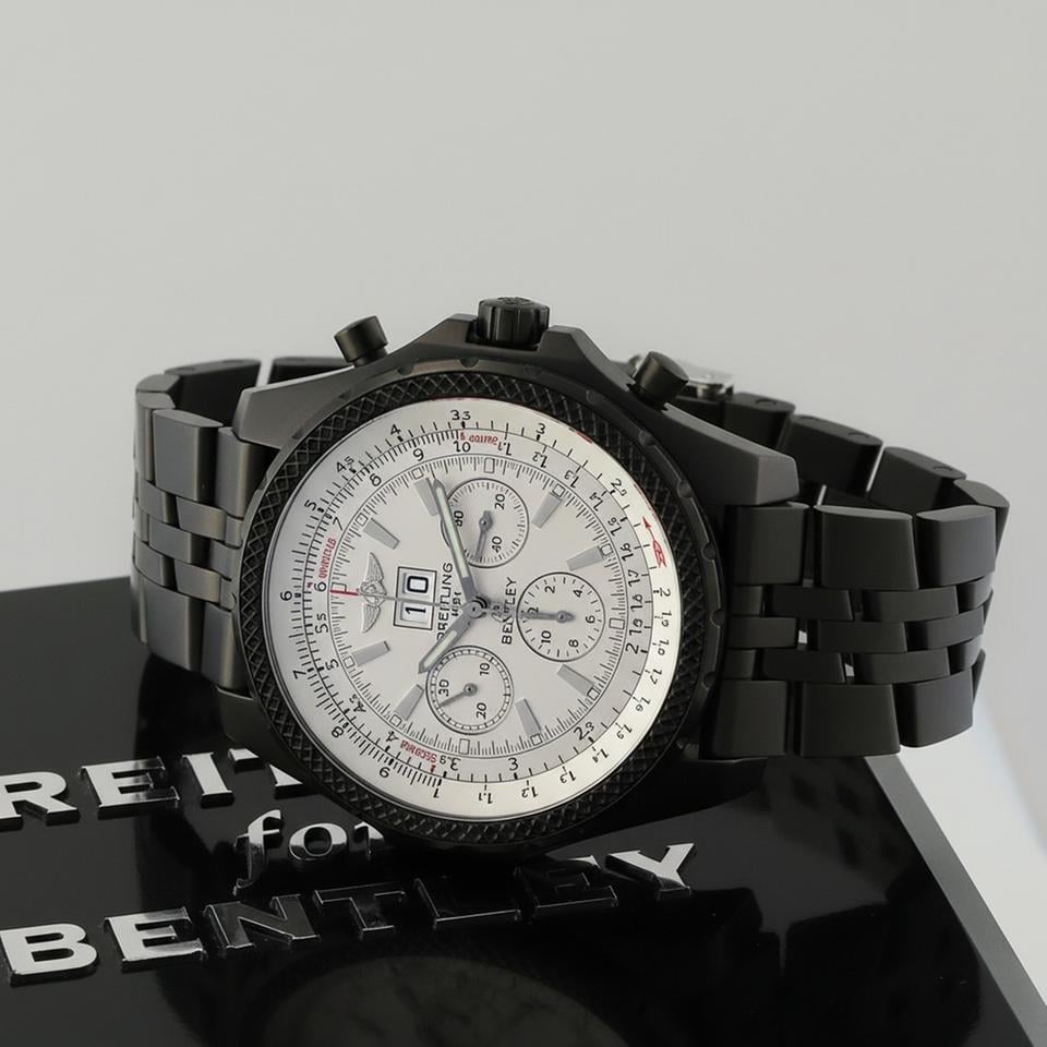 Breitling Bentley 6.75 Motors 6.75 Speed Sport 'Silver Storm' Black Steel Bespoke Special Edition A44362 Full Set - Bespoke Pure Black Physical Vapor Deposition Rare