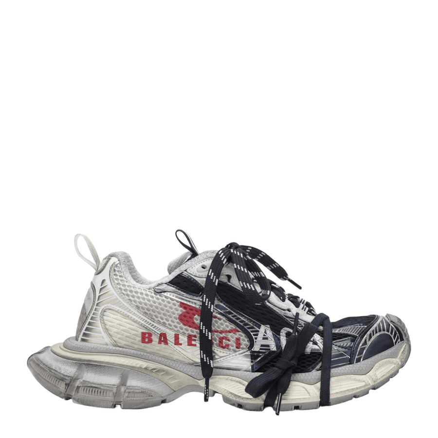 3XL Split Logo Sneakers in Light Yellow Red Navy