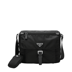 Re-Nylon Recycled Polyamide Shoulder Bag - Nero