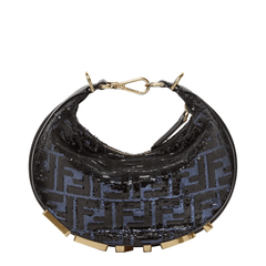 Fendigraphy Mini Sequin Hobo Bag - Blue and Black