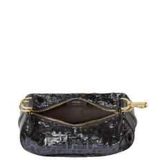 Fendigraphy Mini Sequin Hobo Bag - Blue and Black