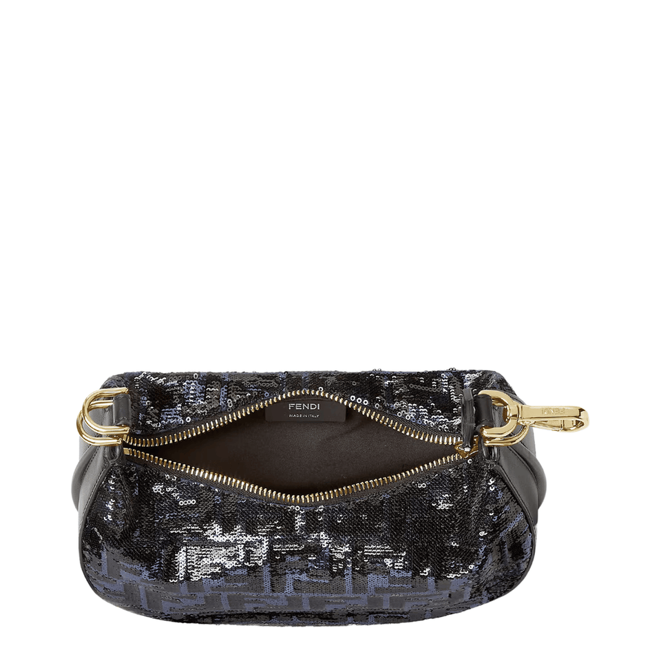 Fendigraphy Mini Sequin Hobo Bag - Blue and Black