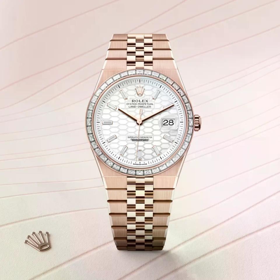 Rolex | Land-Dweller | 127385tbr-0003 | Rose gold | 40 mm | Rose gold | White | Automatic