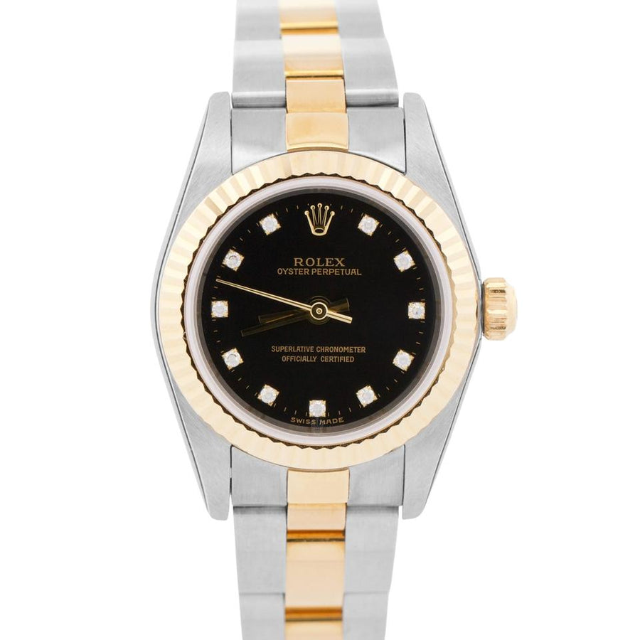 Rolex | Oyster Perpetual | 76193 | Gold/Steel | 24 mm | Black | Automatic