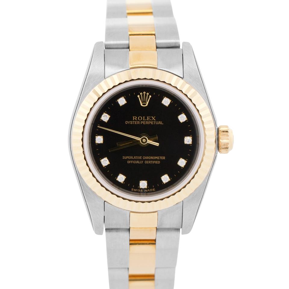 Rolex | Oyster Perpetual | 76193 | Gold/Steel | 24 mm | Black | Automatic