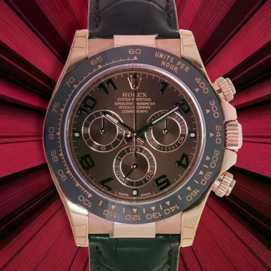 Rolex | Daytona | 116515LN | Rose gold | 40 mm | Crocodile skin | Automatic