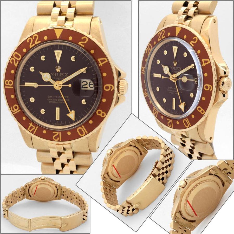 Rolex | GMT-Master | 1675 | Yellow gold | 40 mm | Steel | Brown | Automatic