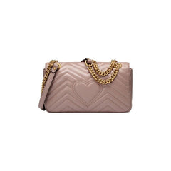 Gucci GG Marmont Matelassé Shoulder Bag Dusty Pink