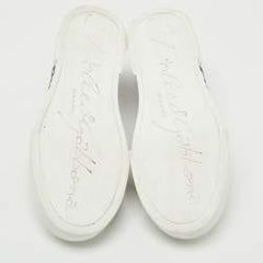 Dolce & Gabbana Black/White Leather Portofino Low Top Sneakers