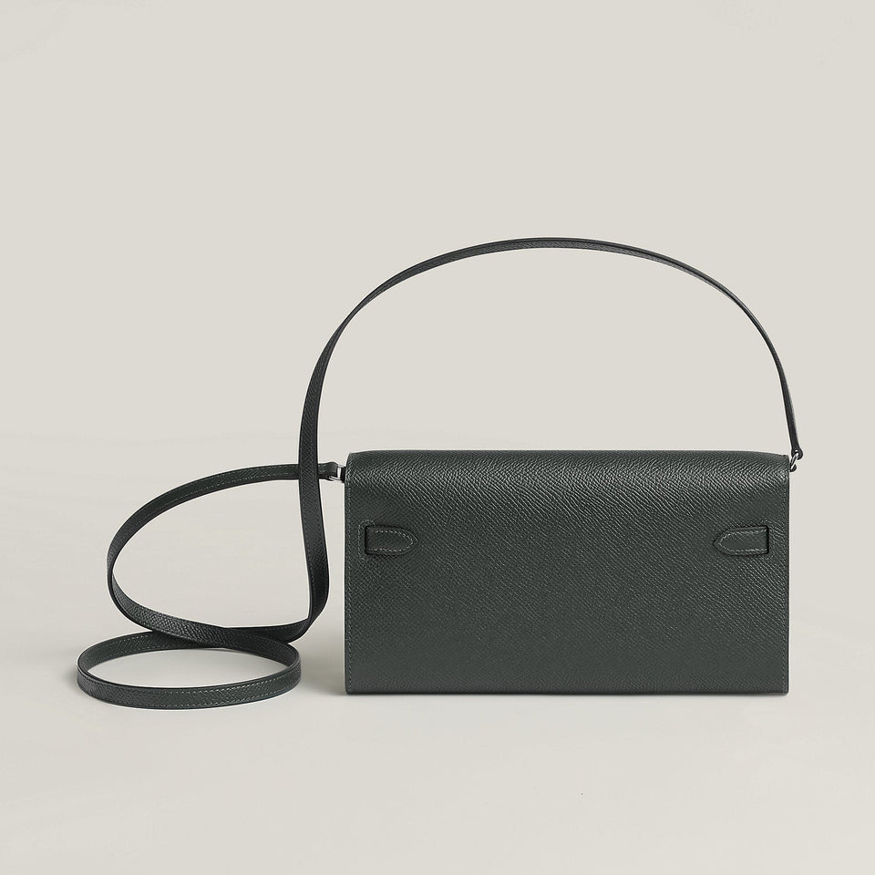 Hermes Kelly Classique To Go Wallet Gris Tain