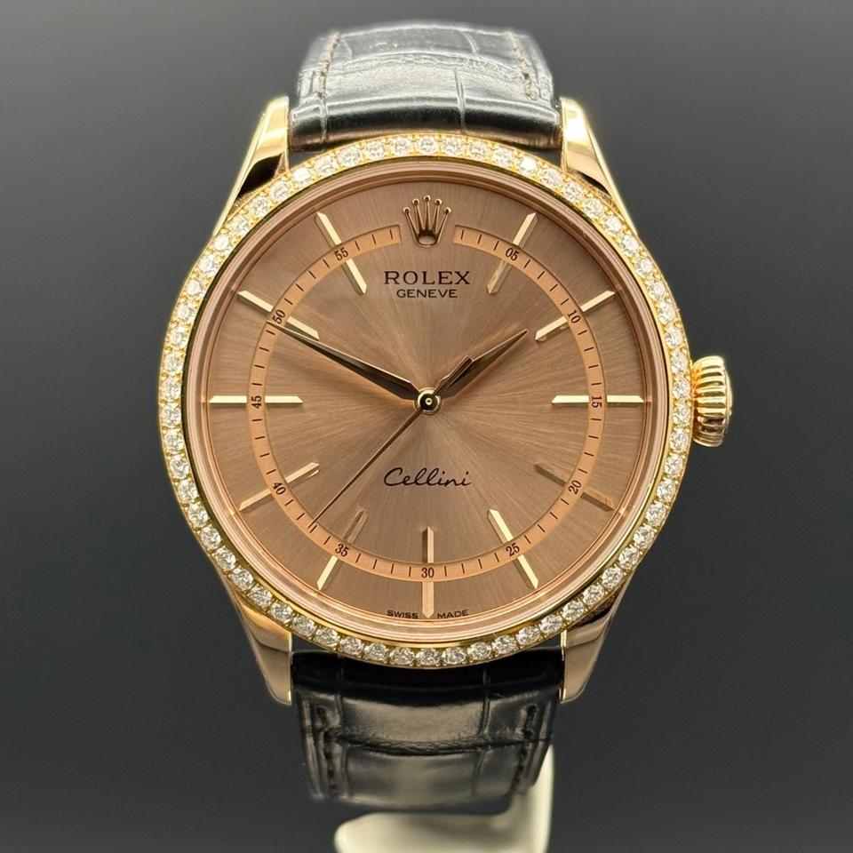 Rolex | Cellini | 50705RBR | Rose gold | 39 mm | Calf skin | Pink | Automatic