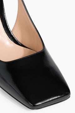 Gianvito Rossi Christina Glossed-Leather Slingback Pumps Black Women's
