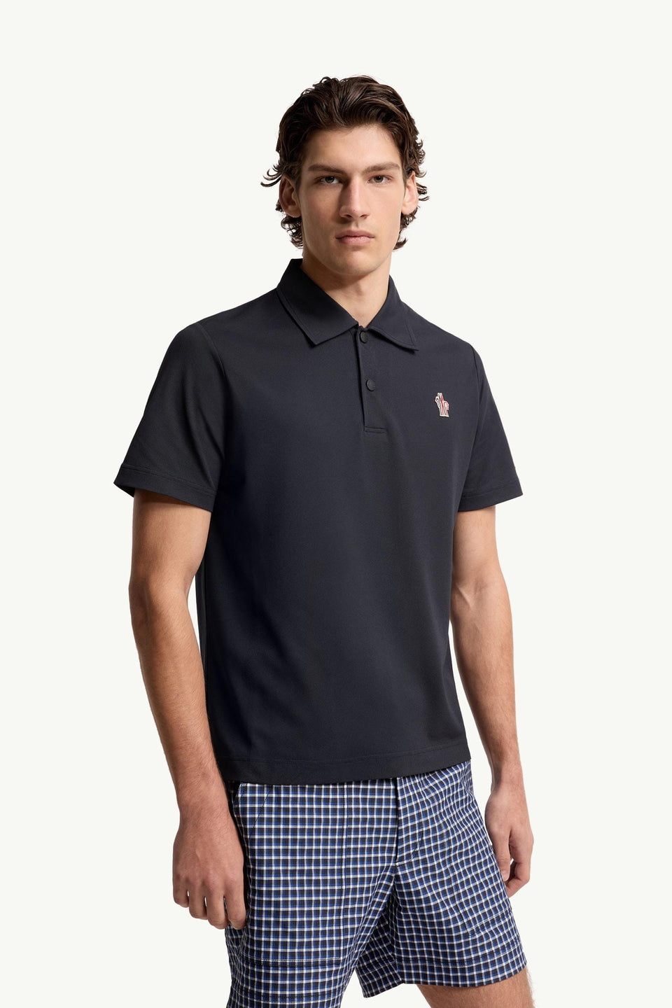 Moncler Logo Patch Polo Shirt Navy Blue Navy Blue