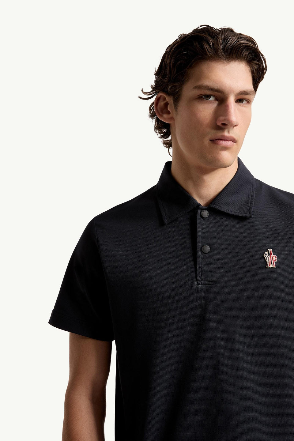 Moncler Logo Patch Polo Shirt Navy Blue Navy Blue