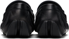Ferragamo Black Gancini Ornament Driver Loafers