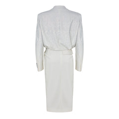 - Padded Shoulder A Line Dress