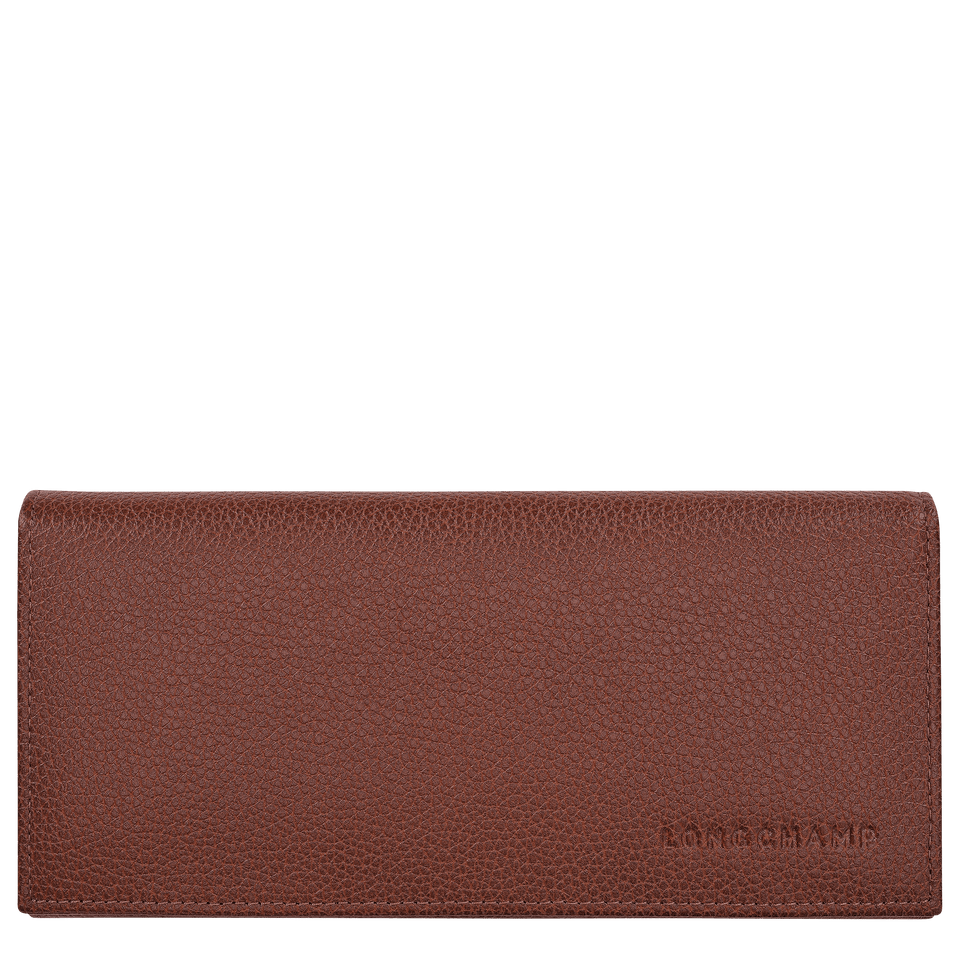 Longchamp Le Foulonné Long continental wallet Coffee