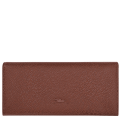 Longchamp Le Foulonné Long continental wallet Coffee