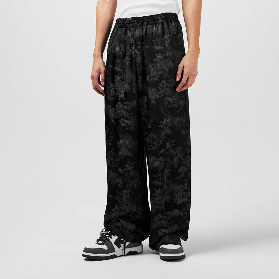 Fresco Jacquard Cotton Straight Leg Trousers