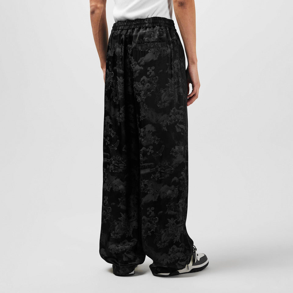 Fresco Jacquard Cotton Straight Leg Trousers