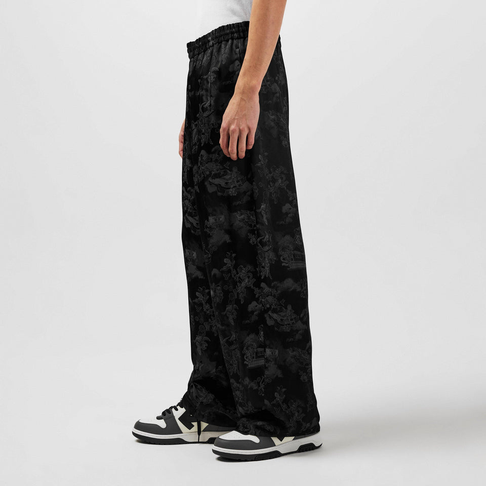Fresco Jacquard Cotton Straight Leg Trousers