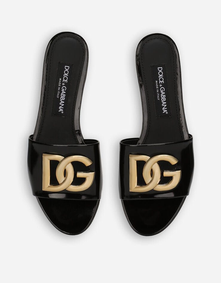 Polished calfskin sliders
