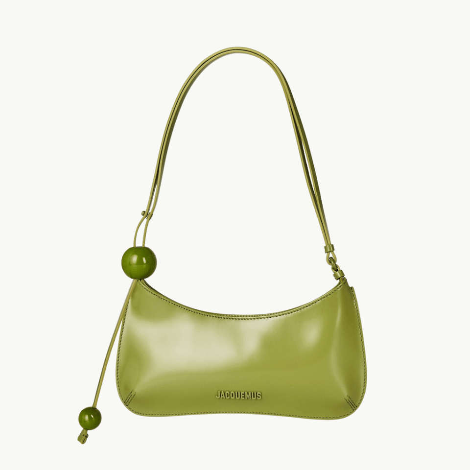 JACQUEMUS BISOU PERLE LEATHER SHOULDER BAG