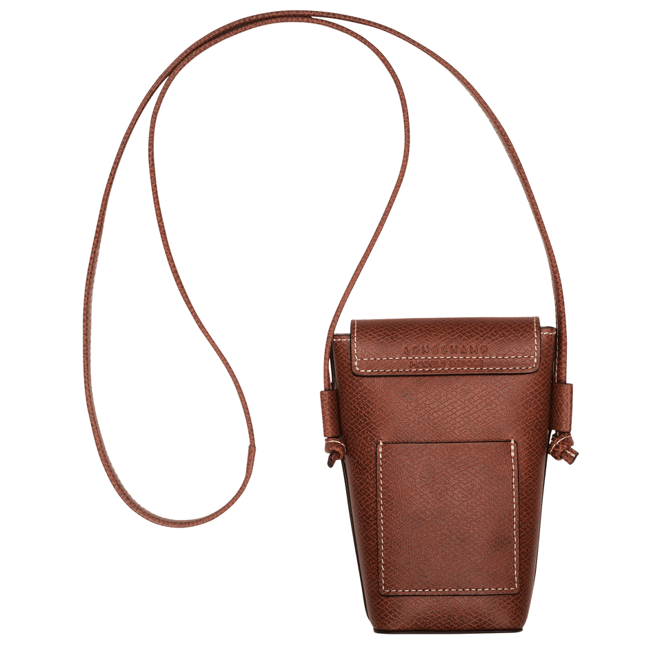 Longchamp Épure Phone case with leather lace Brown