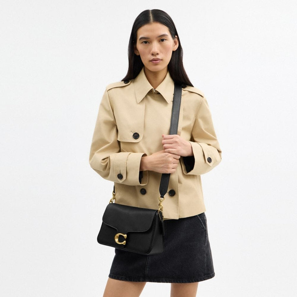 Coach Soft Tabby Shoulder Bag Brass Black