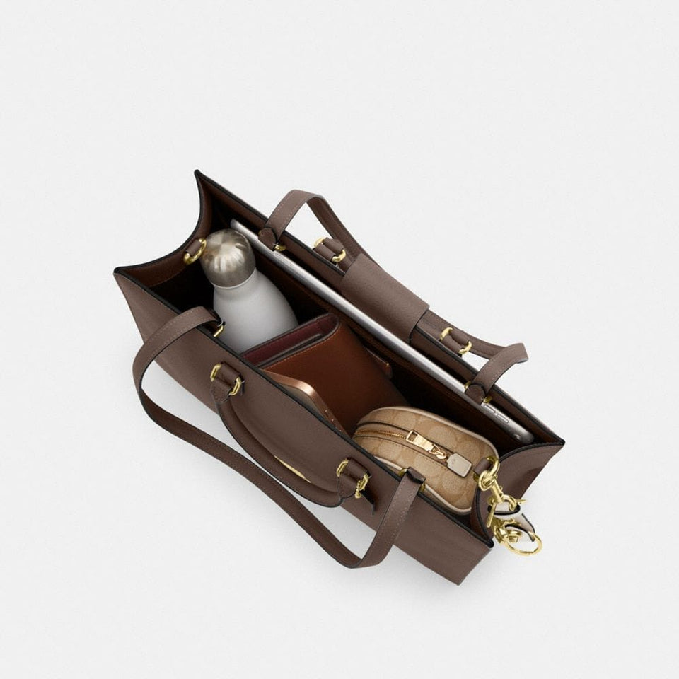 Coach Maggie Tote Bag Gold Dark Stone