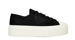 PRADA Platform Fabric Sneakers Black