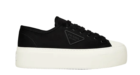 PRADA Platform Fabric Sneakers Black