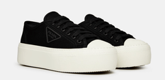 PRADA Platform Fabric Sneakers Black