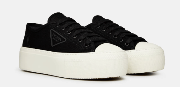 PRADA Platform Fabric Sneakers Black