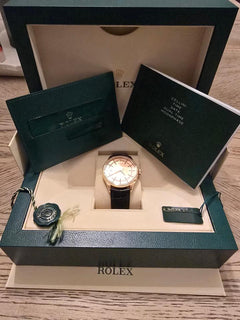 Rolex | Cellini | 50605RBR | Rose gold | 39 mm | Crocodile skin | Black | Automatic