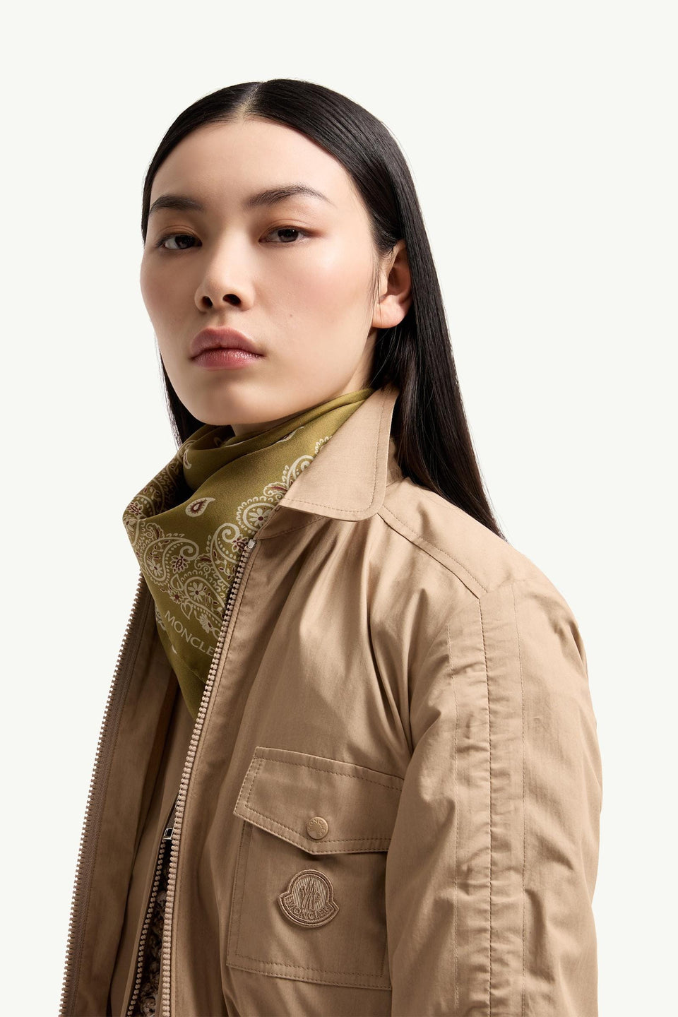 Moncler Cotton Poplin Shirt Dress Beige Beige