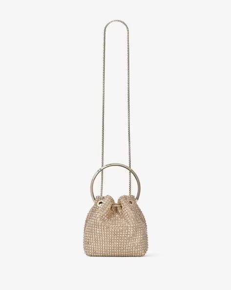 Bon Bon Crystal Embroidered Satin Mini Bag