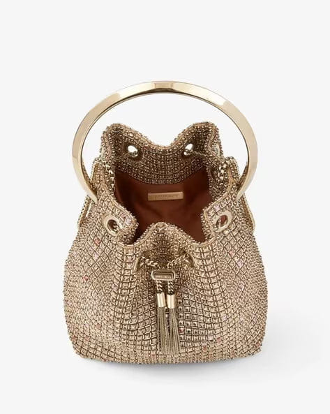 Bon Bon Crystal Embroidered Satin Mini Bag
