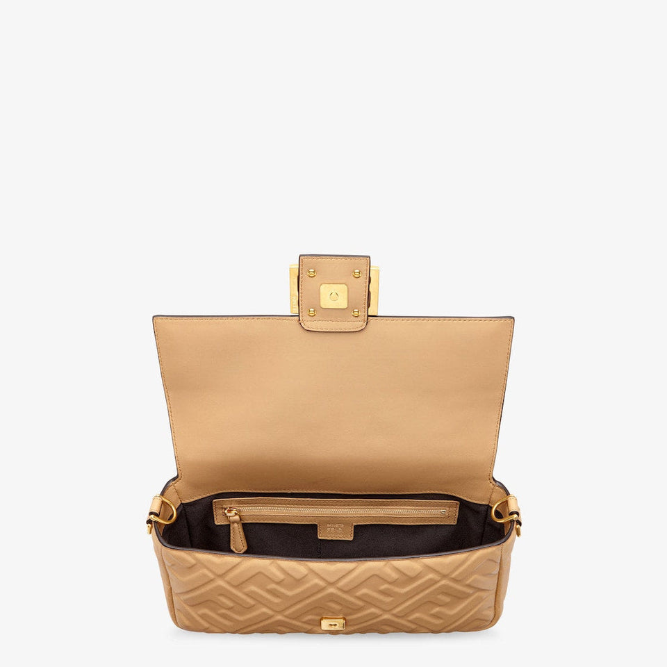 Baguette Beige leather bag