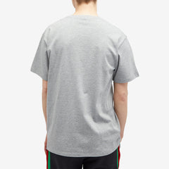 Gucci Men's Interlocking GG College Logo T-Shirt in Grey Melange