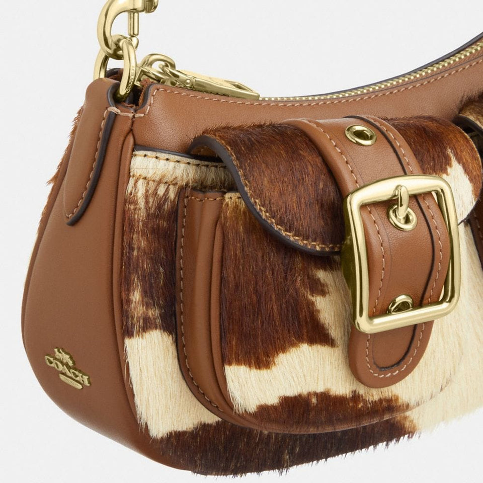 Ashton Shoulder Bag In Haircalf With Cow Print