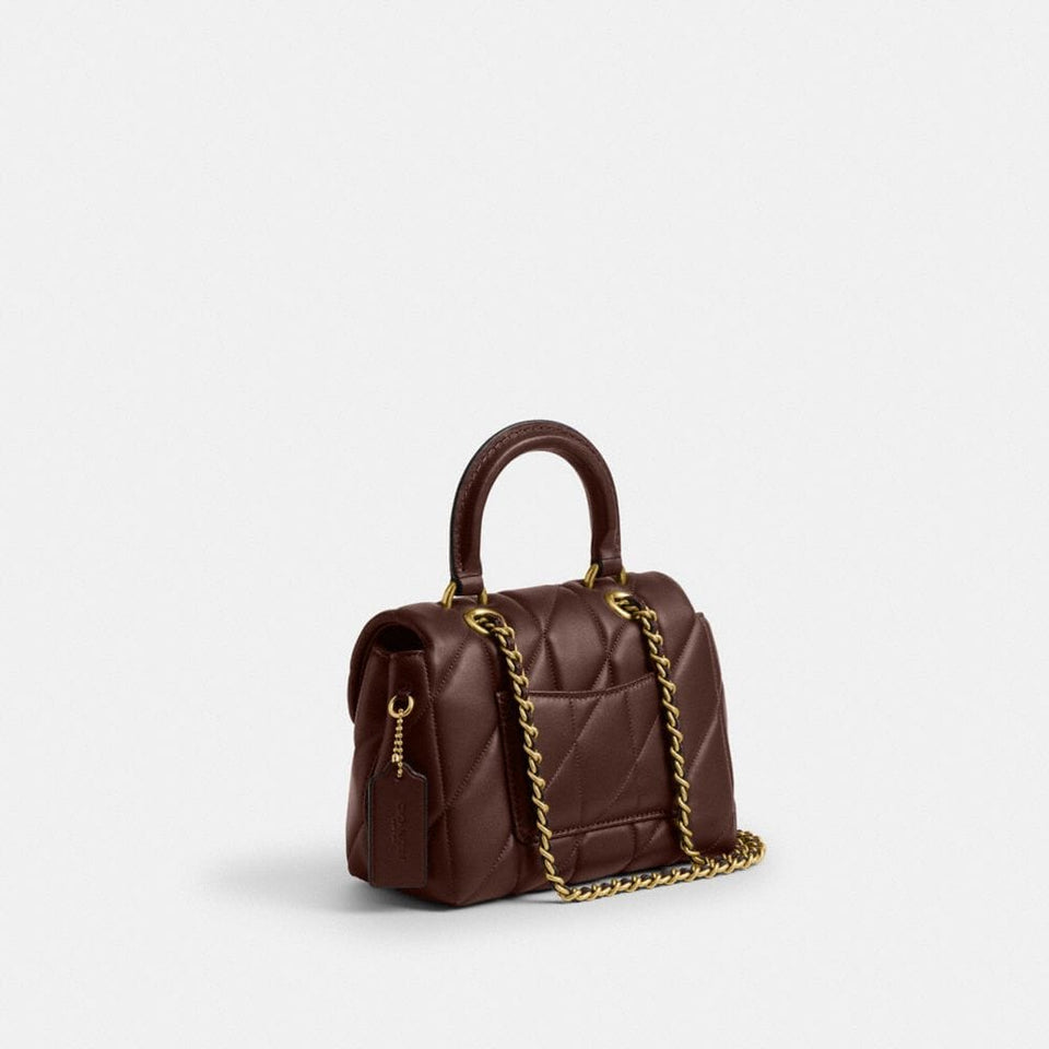 Coach Tabby Top Handle Bag With Quilting Brass Maple