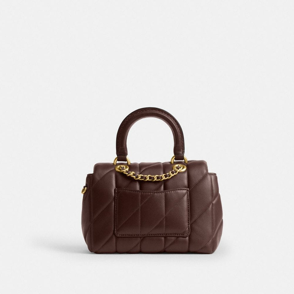 Coach Tabby Top Handle Bag With Quilting Brass Maple