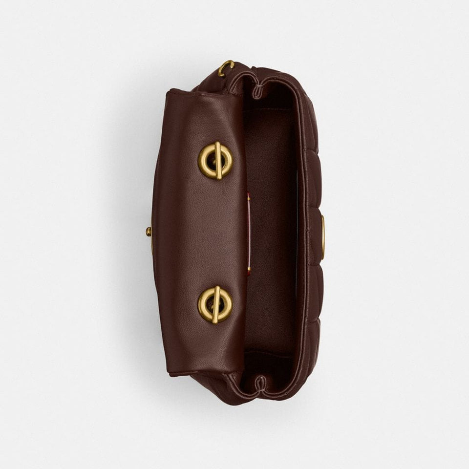 Coach Tabby Top Handle Bag With Quilting Brass Maple